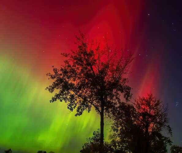 One of two vivid Northern Lights displays this year, this display shows vivid colors at East Harbor State Park on October 10.