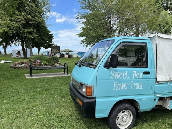 Sweet Pea Flower Truck set up at this year's market.