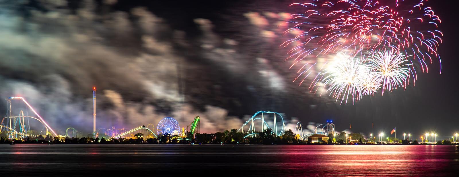 Fireworks fill the sky over Cedar Point on July 4.