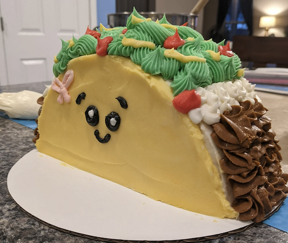 One of Christina's Creations, a cake taco