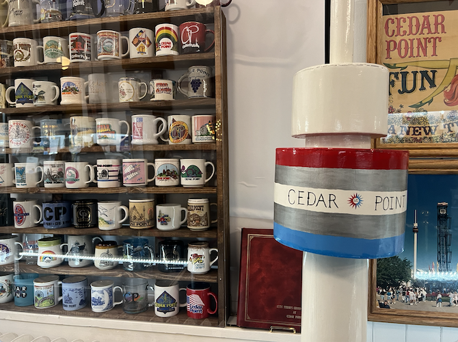 Many of the museum's items will be rotated every few months, including the display of mugs.