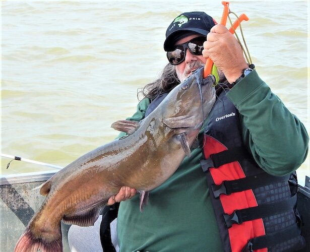 John Hageman with a 18.9-pound personal best channel catfish from Sandusky Bay.