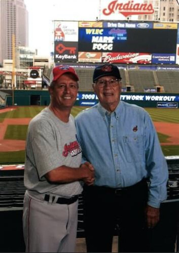 Mark Fogg and the Cleveland Indians' Bob Feller.