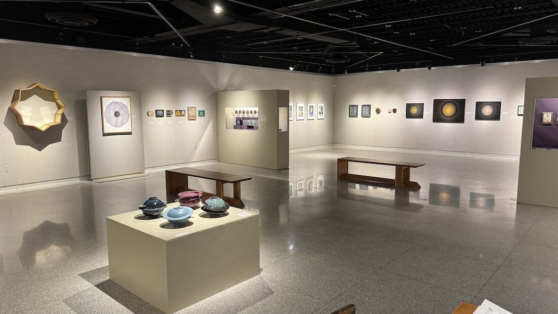 Work from the show "Eclipse!" which opened in April 2024. Works visible in the photo are by Paula Blackman, Donna Coleman, Kevin Kautenburger, Marcus Schafer, Aneta Wlodyka, Paul Coleman and Nina Vivian Huryn.