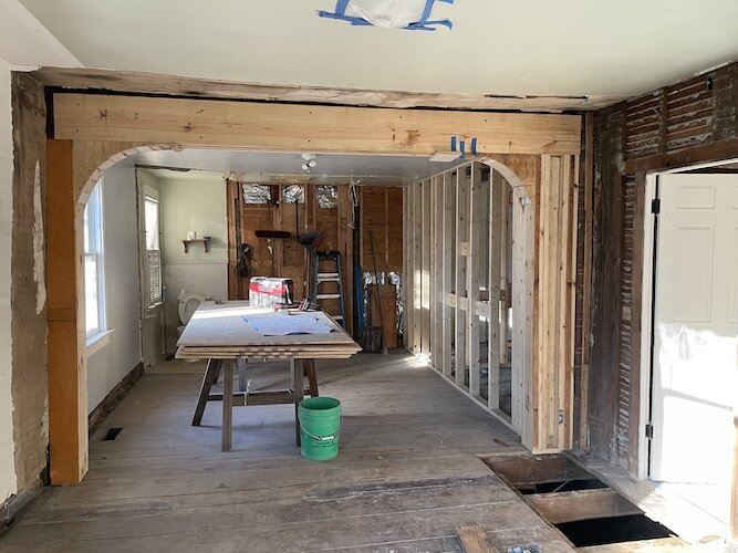 While construction takes some time, three rooms have been converted into one large room. 