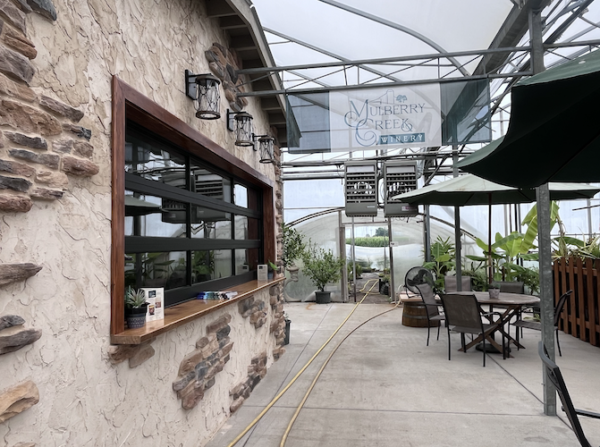 The current tasting room is inside Mulberry Creek Herb Farm.