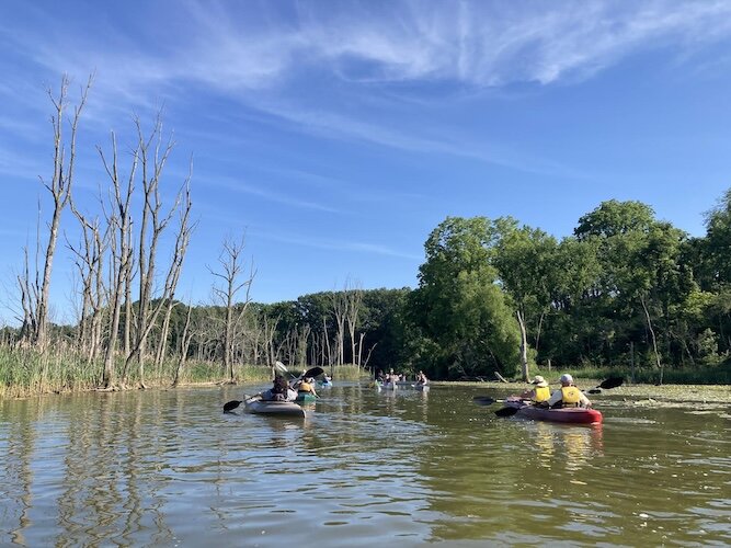 During the summer, the reserve provides the canoes, kayaks, and life preservers and offers the trips every other Wednesday and every other Saturday.