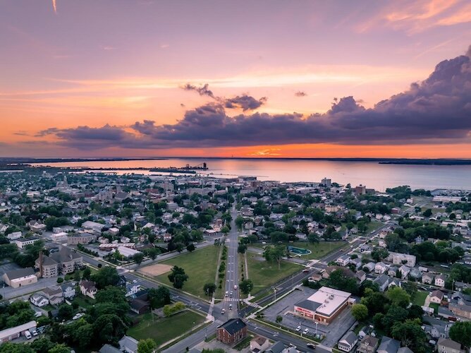 An aerial view of Sandusky in Erie County.