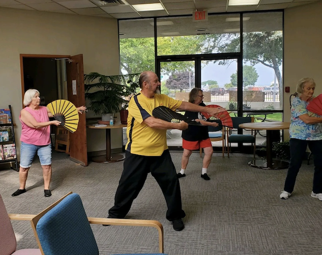 The senior center offers activities like tai chi.