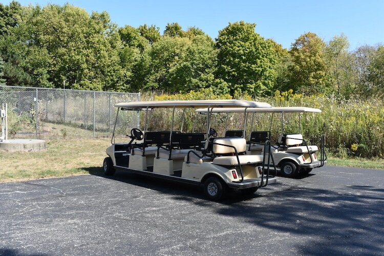 No Bus Needed: Field trips around the island are taken by golf cart at Kelleys Island School.